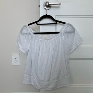 While Off the Shoulder Shirt
